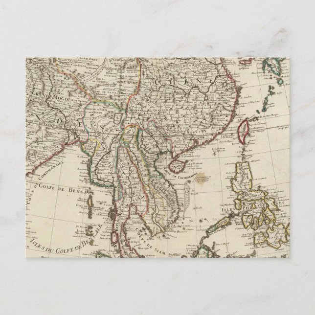 China, Indien, Asien Postkarte (Vorderseite)