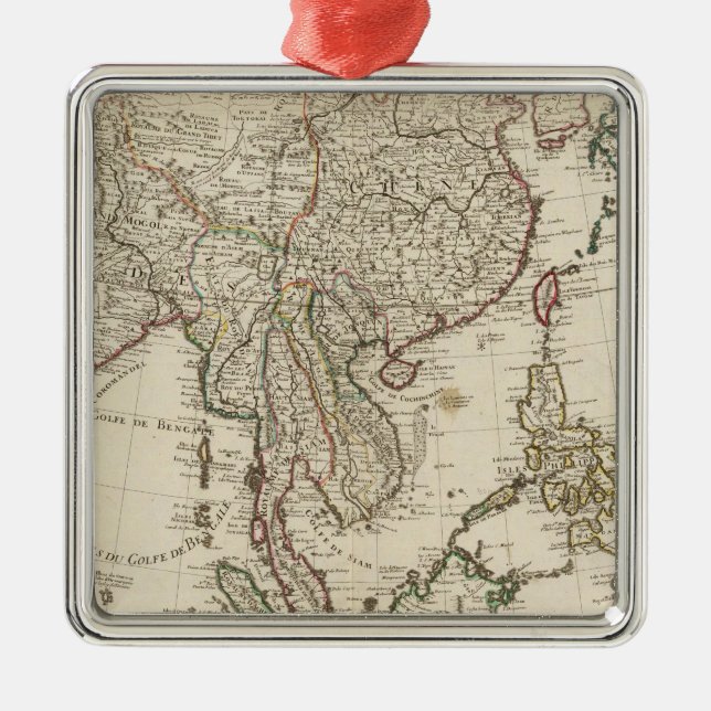China, Indien, Asien Silbernes Ornament (Vorne)