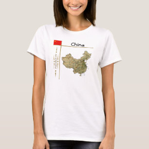 China-Karte + Flagge + Titel T-Shirt