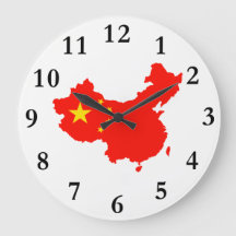 China-Karte und Flag-Uhr