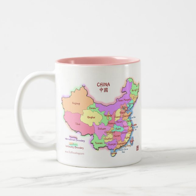 China-Karten-Tasse Zweifarbige Tasse (Links)