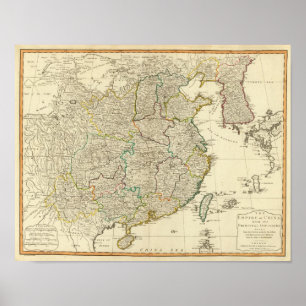 China, Korea-Atlaskarte Poster