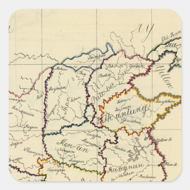 China Korea Quadratischer Aufkleber (Vorderseite)