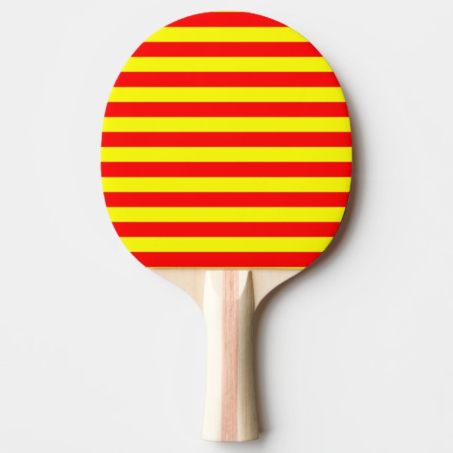 china kyrgyzstan spain flag stripes red yellow pat tischtennis schläger (Vorderseite)