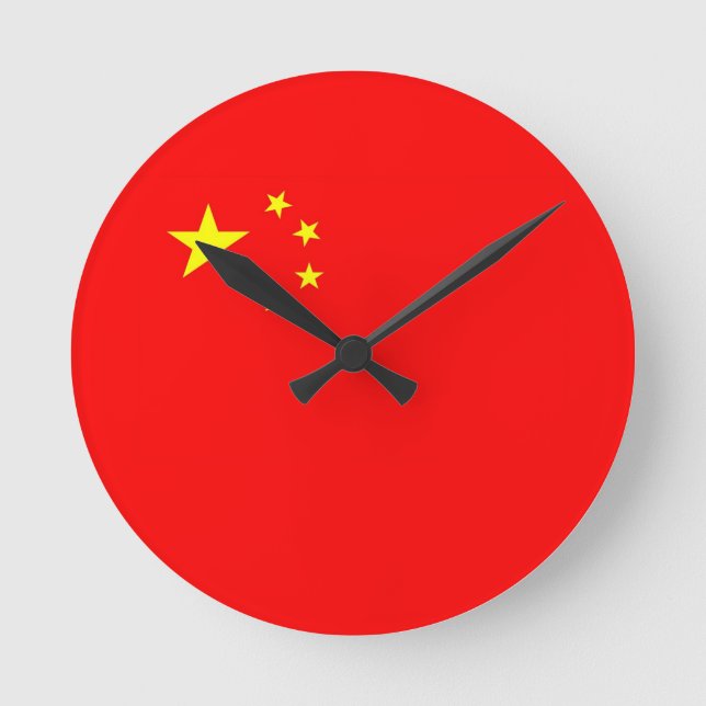China-Landesflagge Runde Wanduhr (Vorderseite)