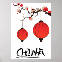 China Lanterns Reiseplakat drucken.