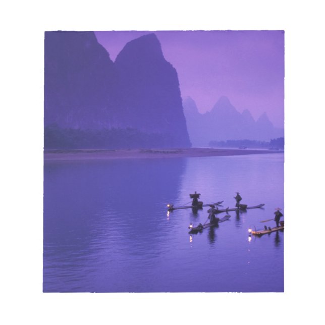 China, Li River. Kormorane Fischer. Notizblock (Vorderseite)