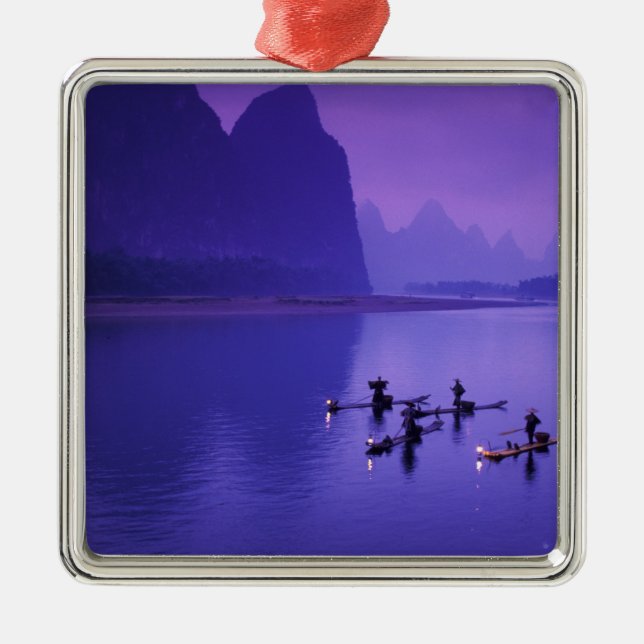 China, Li River. Kormorane Ornament Aus Metall (Vorne)