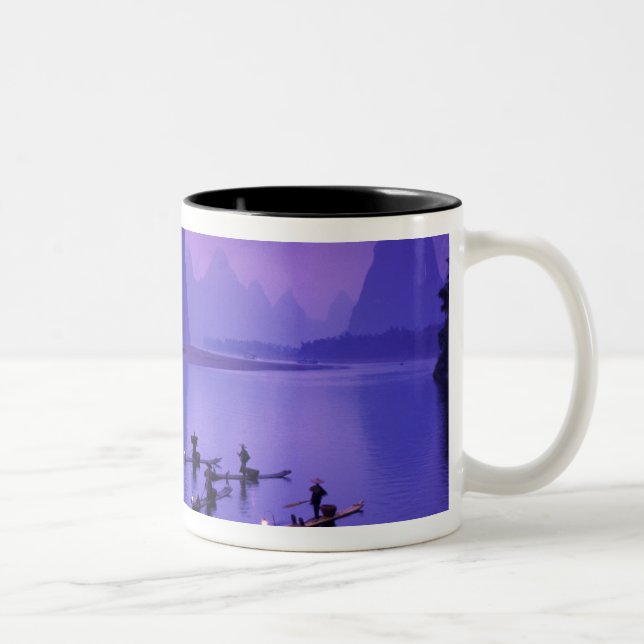 China, Li River. Kormorane Zweifarbige Tasse (Rechts)