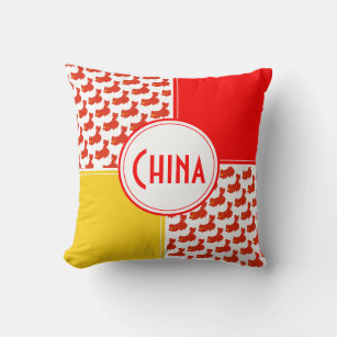 CHINA Map Patriotic Flag Kissen
