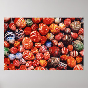 China, Ming Gräber, bemalte GlasSouvenirs Poster