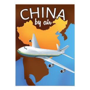 China nach Flugplakat Fotodruck
