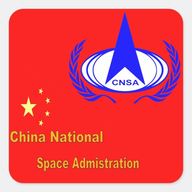 China National Space Administration - CNSA Quadratischer Aufkleber (Vorderseite)