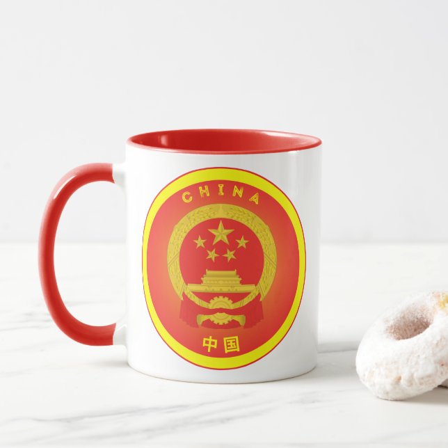 China Nationalen Emblem-Circle Form Tasse (Mit Donut)