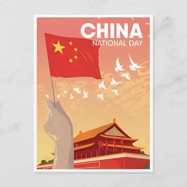 China Nationalfeiertag Vintage Retro Tourismus Postkarte (Vorderseite)