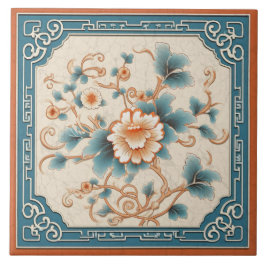 China Orange Tinte Blume Art 7 Fliese