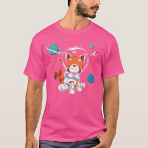 China Outer Space Zoo Tierwissenschaftssaison Rot T-Shirt