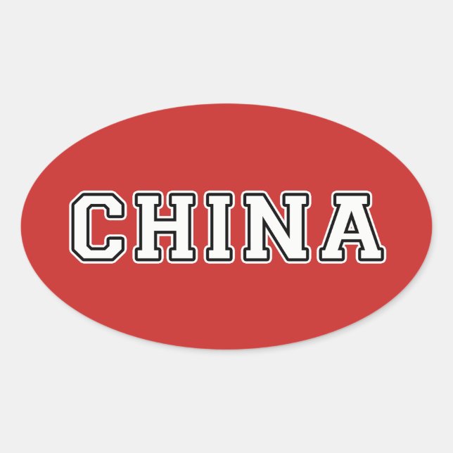 China Ovaler Aufkleber (Vorderseite)