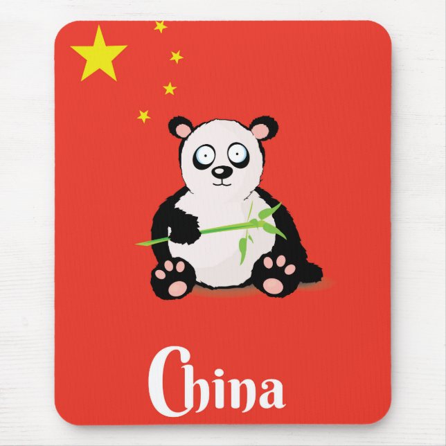 China Panda Reiseplakat. Mousepad (Vorne)
