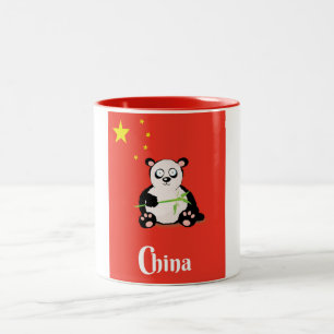 China Panda Reiseplakat. Zweifarbige Tasse