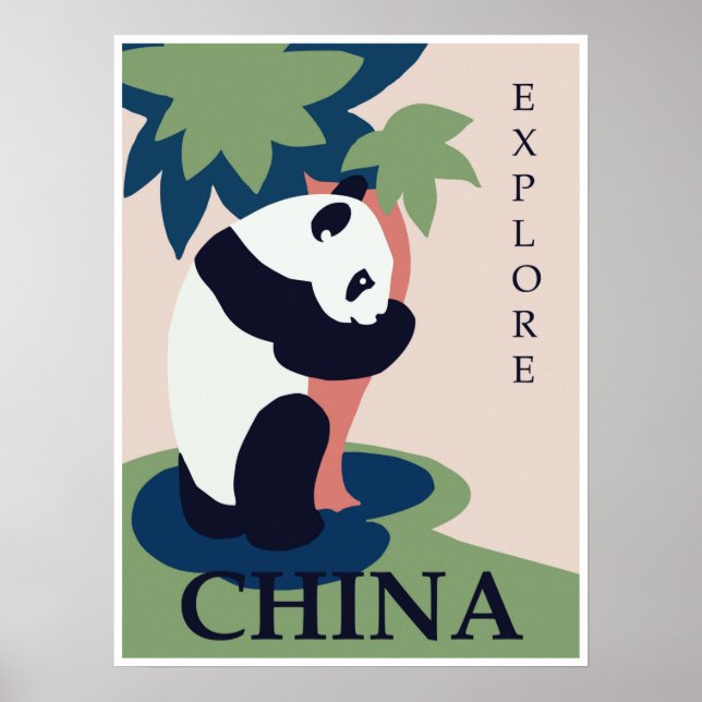 China Panda Vintage Poster (Vorne)