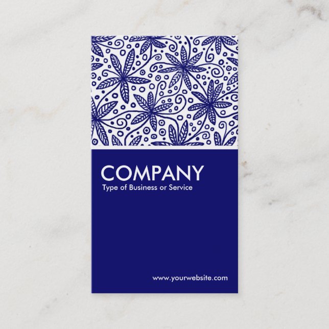 China Pattern - Deep Navy Visitenkarte (Vorderseite)