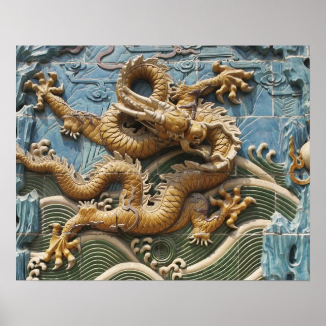 China, Peking, Beihai Park, Nine Dragon Screen, Poster (Vorne)