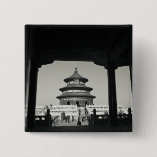 China, Peking, Bezirk Chongwen. Tempel 2 Button