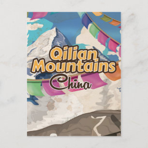 China Qilian Mountain Vintage Reiseplakat Postkarte