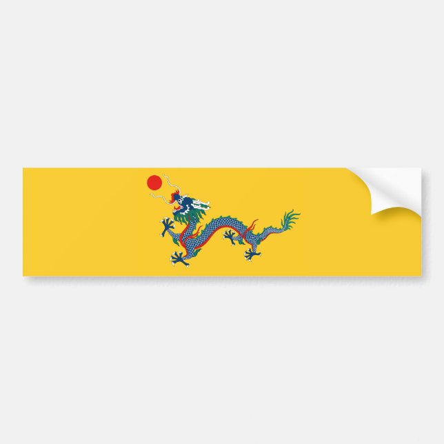 China Qing Dynastie Flag (chinesischer Drache) (as Autoaufkleber (Vorne)