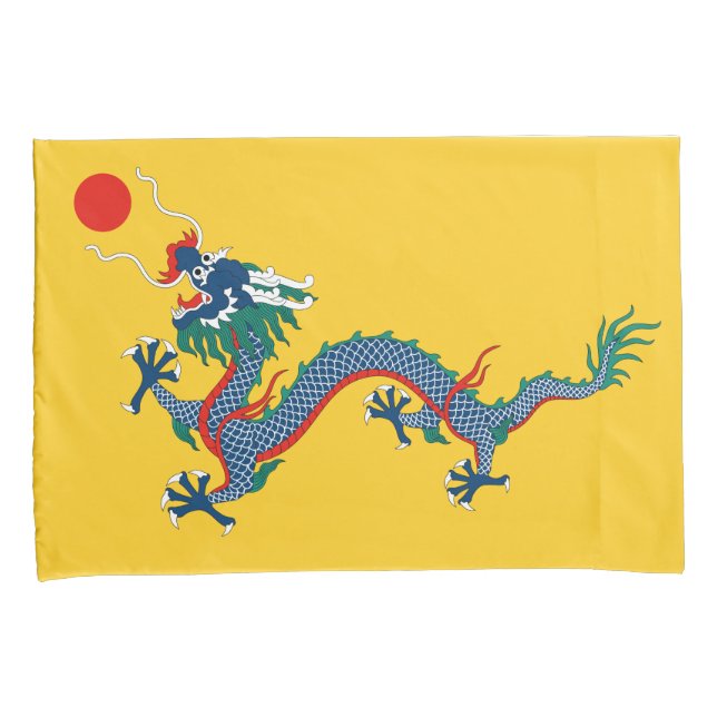 China Qing Dynastie Flag (chinesischer Drache) (as Kissenbezug (Vorderseite-Rechts)