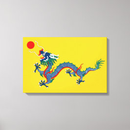 China Qing Dynastie Flag (chinesischer Drache) (as Leinwanddruck