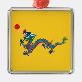 China Qing Dynastie Flag (chinesischer Drache) (as Ornament Aus Metall