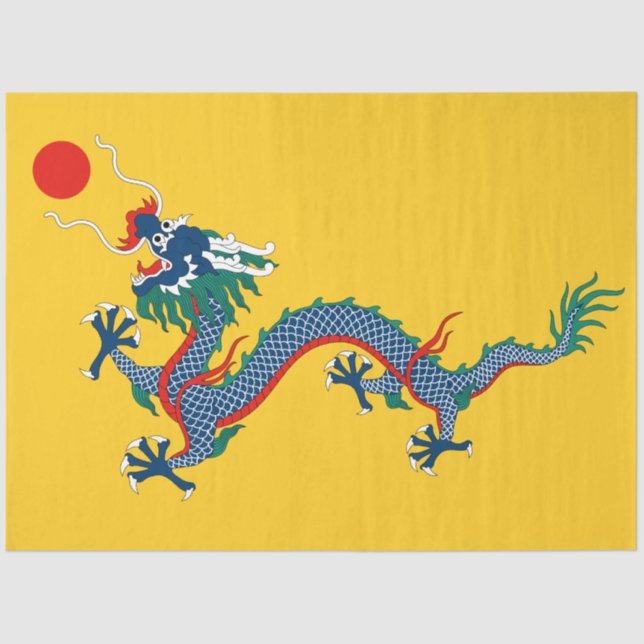China Qing Dynastie Flag (chinesischer Drache) (as Seidenpapier (Vorderseite)