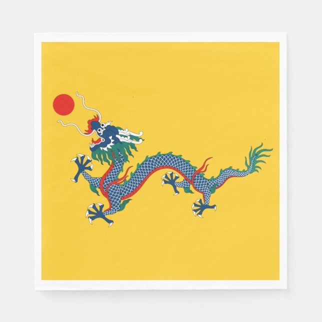 China Qing Dynastie Flag (chinesischer Drache) (as Serviette (Vorderseite)