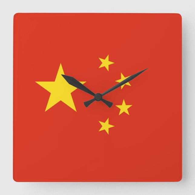CHINA QUADRATISCHE WANDUHR (Vorderseite)