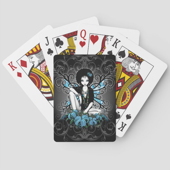 China Retro Afro Lily Flower Fairy Spielkarten (Rückseite)