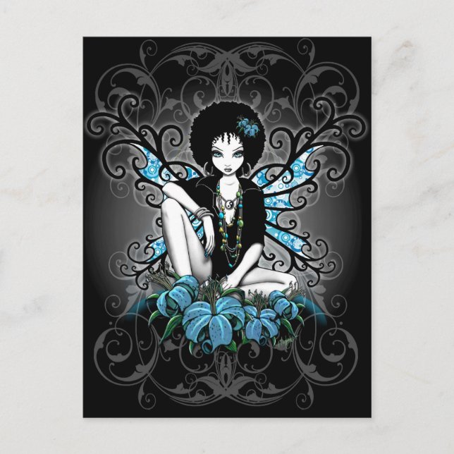 China Retro Lilly Fantasy Postcard Postkarte (Vorderseite)