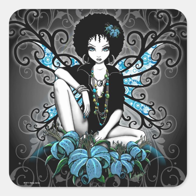 "China" Retro Lily Yin Yang Fairy Art Stickers (Vorderseite)