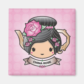 China Rose Teapot Platz Magnet