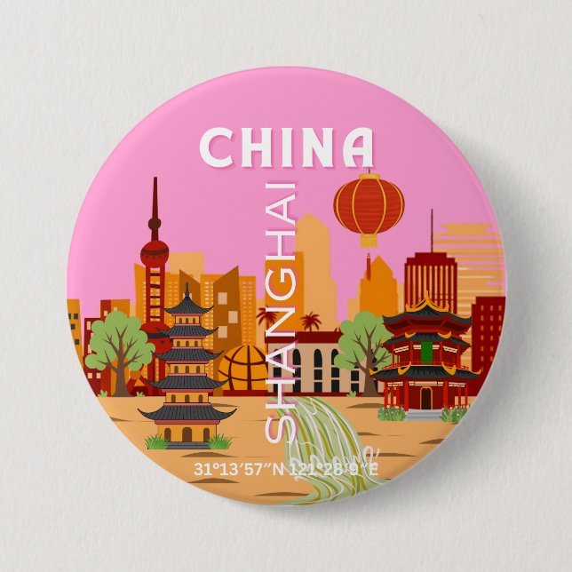 China Shanghai Reise Kunst Button (Vorderseite)