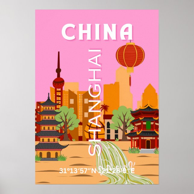 China Shanghai Reise Kunst Poster (Vorne)