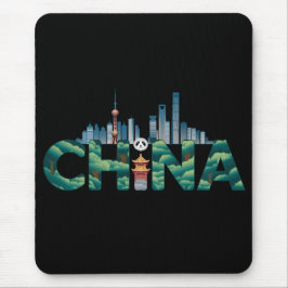China Shanghai Temple Panda Mousepad