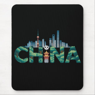 China Shanghai Temple Panda Mousepad