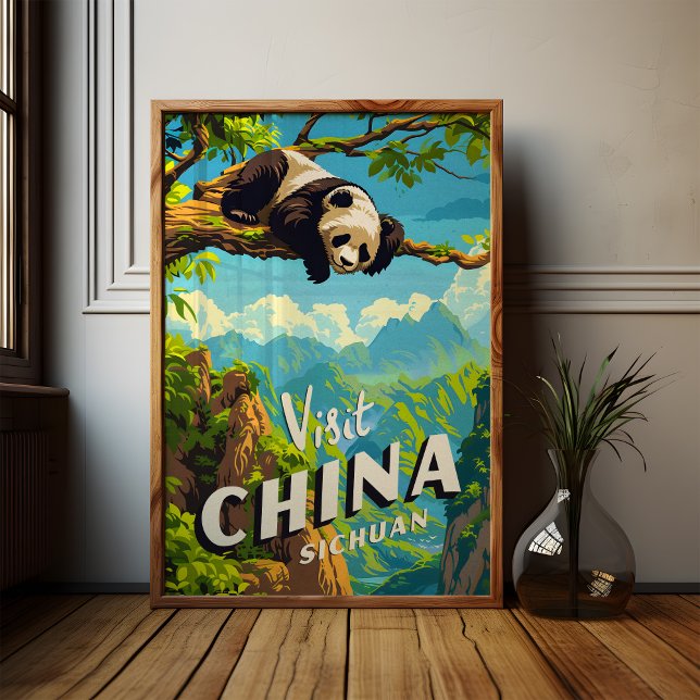 China Sichuan Panda Travel Poster Wall Art (Von Creator hochgeladen)
