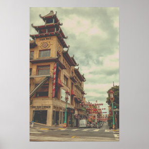 China Stadt mit traditioneller Architektur Poster