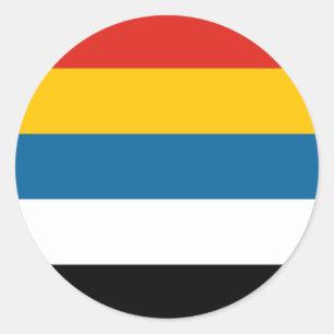 China - Symbol des alten Flaggenstaates Manchukuo  Runder Aufkleber