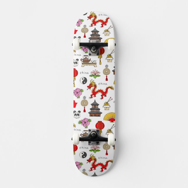 China-Symbol-Muster Skateboard (Vorderseite)