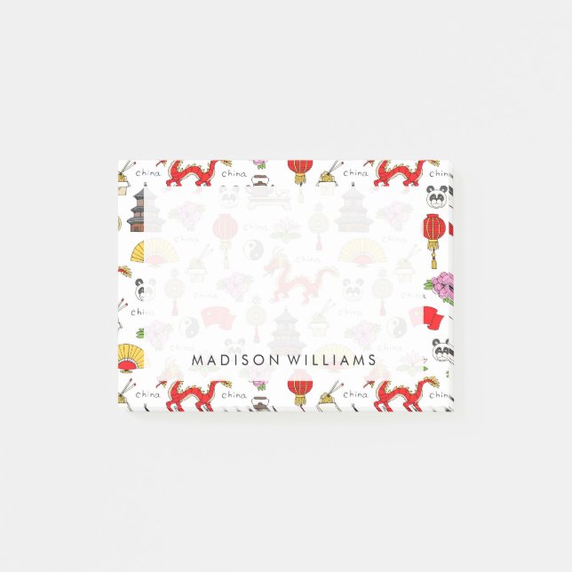 China-Symbolmuster Post-it Klebezettel (Vorderseite)