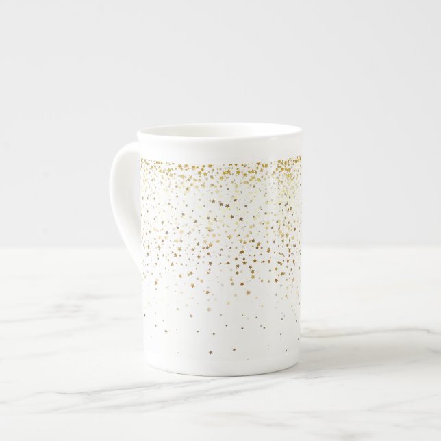 China Tasse Petite Golden Stars-White (Vorderseite Links)
